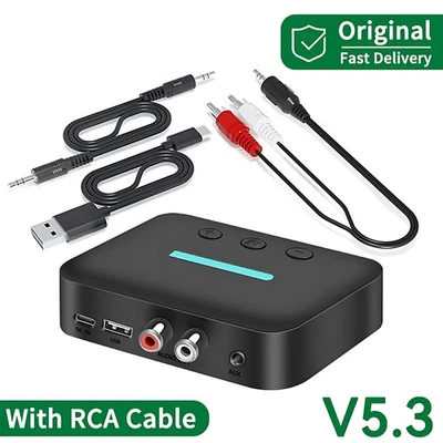 MARKENLOS USB Bluetooth 5,3 Audio Receiver Adapter Wireless Stereo Musik 3.5mm AUX R/L RCA