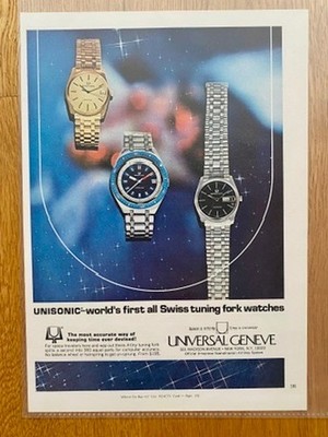 1969 Universal Geneve Unisonic Sub UG Vintage Watch Ad Werbung Reklame