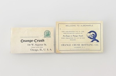 Vintage 1930s-40s Orange Crush Soda Advertising Ink Blotter Postcard Lot of 2