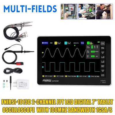 FNIRSI Digital Oscilloscope 1013D 7" Touch Panel 2CH 100MHz Bandwidth 1GSa/s DE - Bild 1 von 4