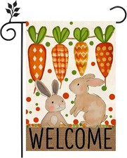 Welcome Easter Garden Flag 12X18 Inch Double Sided Easter Garden Flag Carrots Bu