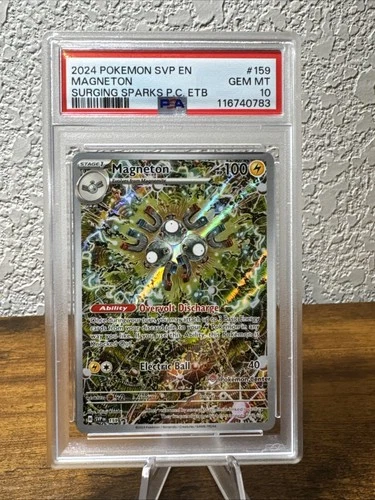 2024 POKEMON SVP SURGING SPARKS POKEMON CENTER ETB PROMO #159 MAGNETON PSA 10