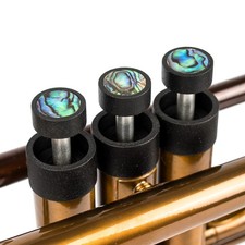 Trim Kit HEAVY Caps For Bach Trumpet Black Edition With Abalone Inlays KGUmusic