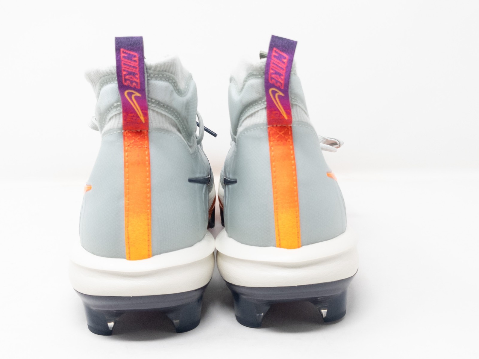 [Sz 11.5] Nike Alpha Huarache NXT MCS Mid Baseball Cleats Grey Orange HF1132-001 thumbnail 5