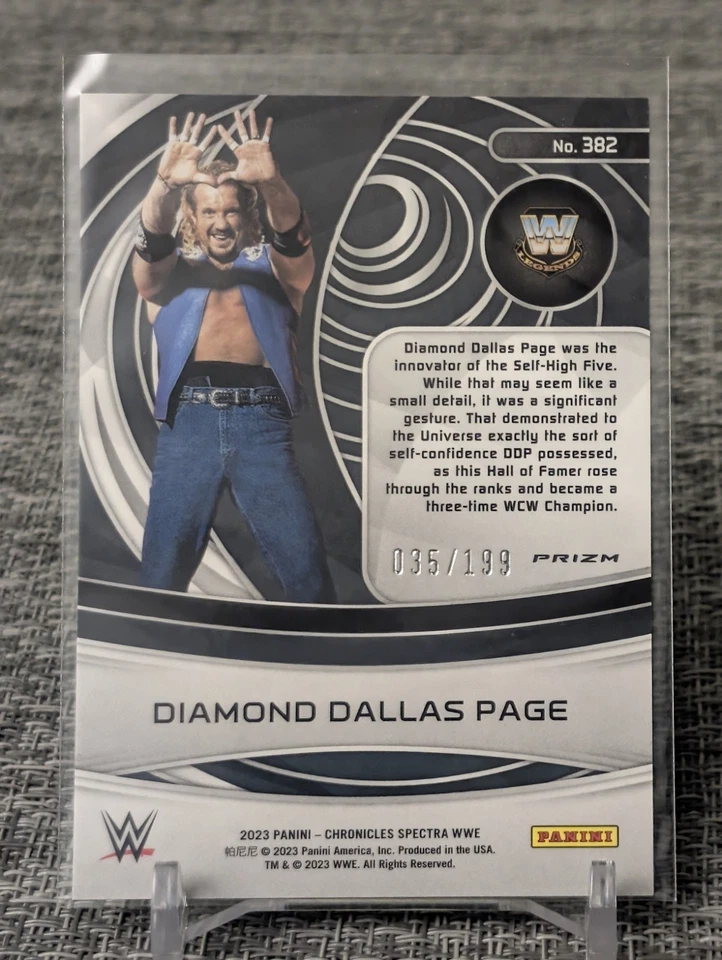 2023 Panini Chronicles WWE - Spectra Diamond Dallas Page #382 Pink Prizm /199 - Image 2 of 2