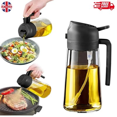 2 in 1 Öl Sprühflasche Nachfüllbar Kunststoff BBQ Kochen Olivenöl Sprühspender