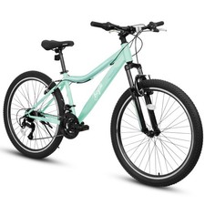 26" Mountain Bike for Men Women Green 21 Speed Front Suspension V-Brakes