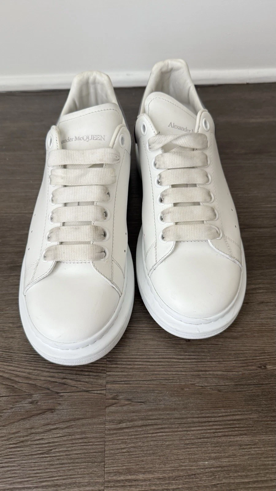 Alexander McQueen — Size 40  Alexander McQueen Oversized Sneaker White/Black/Silver “studded”