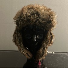 Black Canyon Outfitters Hat Womens OSFA Pink Plaid Mall Cyber Goth Emo Faux Fur