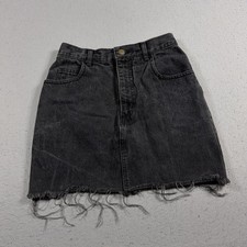 VTG Guess By Georges Marciano Denim Skirt Womens 29 Black High Rise Frayed 90s