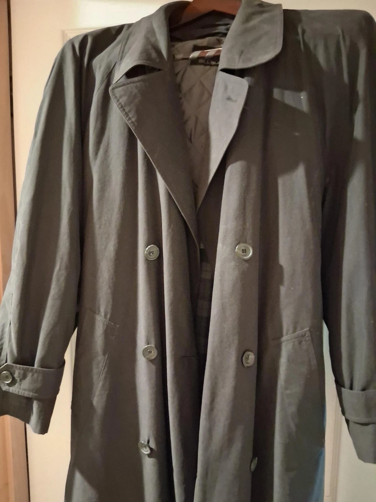 Bill Blass Men’s Overcoat Raincoat Black Belted Rain Coat w/Removeable Liner - product detail image 1
