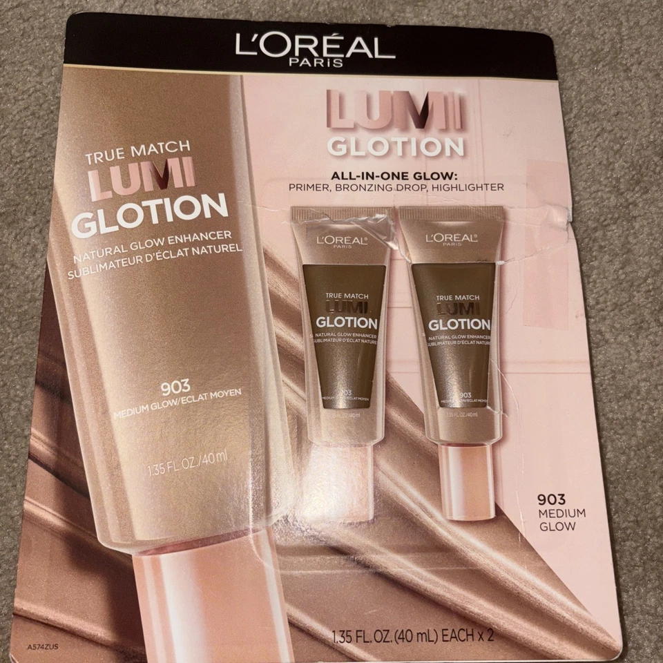 L’Oréal Lumi Glotion Medium Glow 2 Pack 1.35 Oz Each 903 Medium Glow New In Box - Image 2 of 2