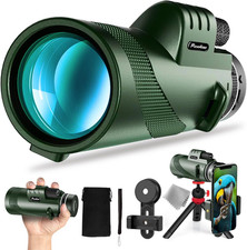 40X60 Monocular Telescope with Smartphone Holder Tripod, High Power Nitrogen-Fi