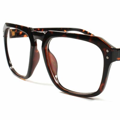 Vintage Retro Fashion Hipster Nerd Mens Womens Tortoise Clear