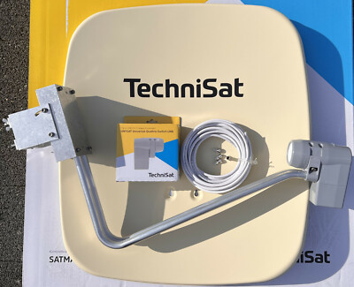 TechniSat Satanlage 65plus beige mit UnySat Quattro-Switch-LNB Neu 10m neu