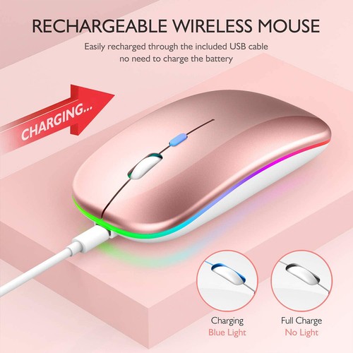 Dual Mode 2.4G Wireless Bluetooth Optical Mouse Rechargeable for Laptop PC Mac - Picture 7 of 13
