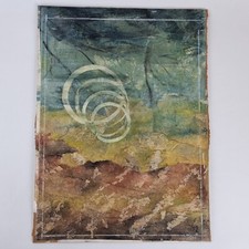Neil Hutton Signed Paper Collage "Spiral" Abstract 