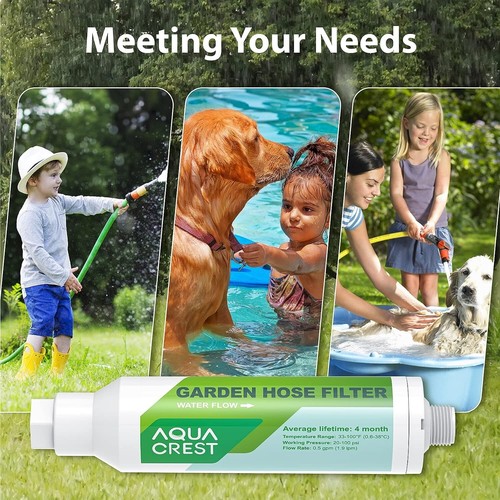 AQUA CREST Garden Hose Water Filter with Hose Protector, Reduces Chlorine, Odor - Picture 7 of 9