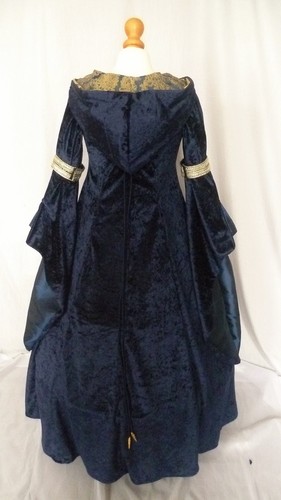 Girls Medieval Dress Renaissance Hooded Gown Custom made from age 5 to 7 yrs - Picture 5 of 7