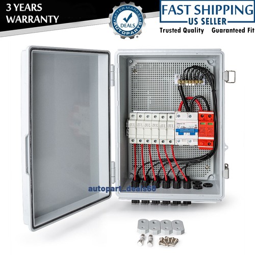 6 String Solar PV Combiner Box Junction Box 15A DC fuse 63A DC Circuit ...