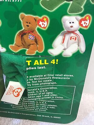 McDonalds TY Beanie Babies Complete Set 4, International McDonalds TY Beanie Babies Complete Set 4, International