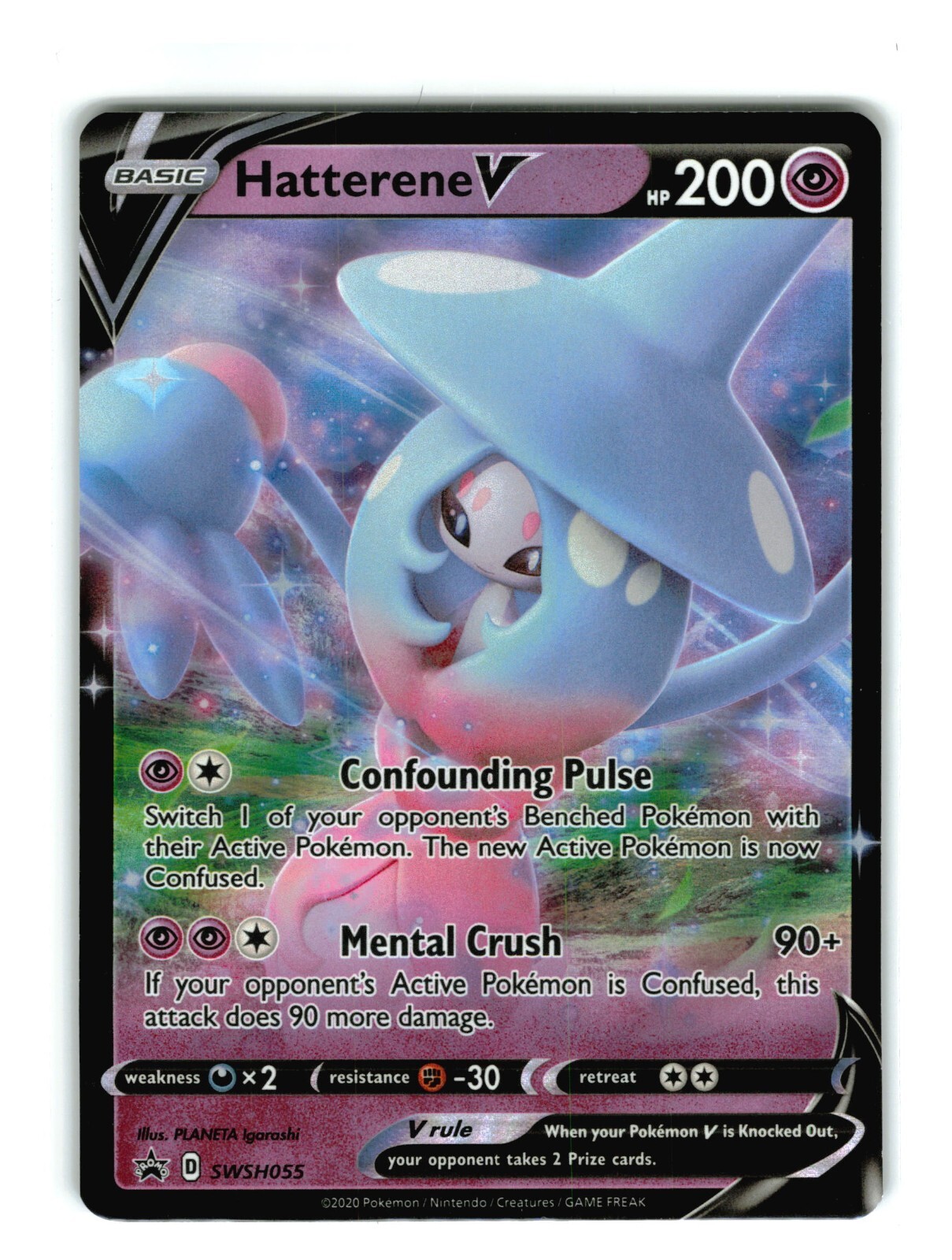 Pokemon TCG Hatterene V SWSH Black Star Promos SWSH055 Holo Promo-NM
