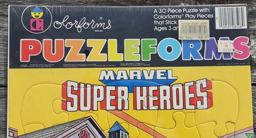 Rare 1983 Colorforms Marvel Super Heroes Puzzleformsfactory sealed Hulk, Spidy - Picture 2 of 12