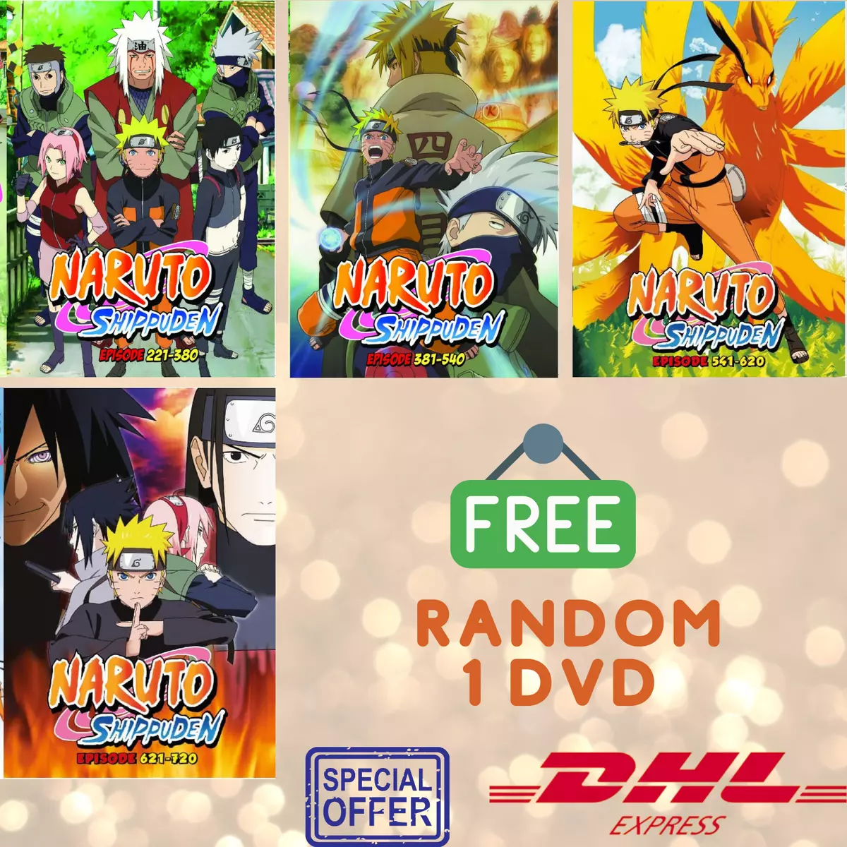 DVD NARUTO SHIPPUDEN EPISODE VOL. 621-720 ENGLISH DUB (BOX 5) ANIME