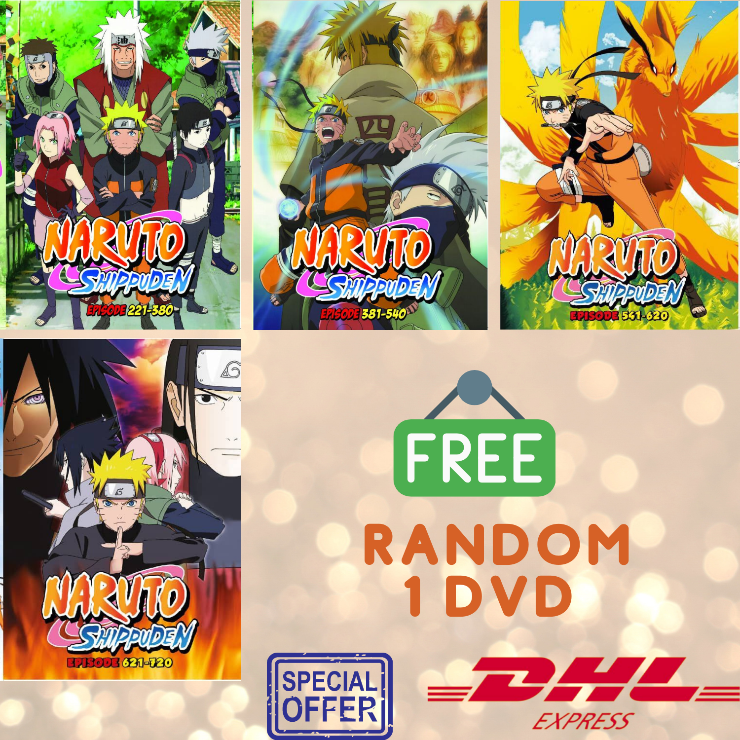 Naruto Shippuden TV Series DVDs Box Set (Episodes 221-380) with English  Dubbed