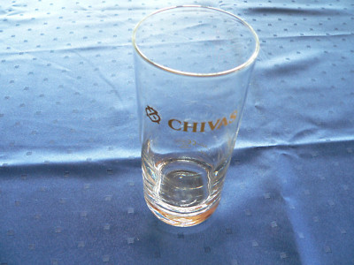 CHIVAS REGAL WHISKYGLAS TUMBLER LONGDRINKGLAS MIT GOLDSCHRIFT GOLDRAND