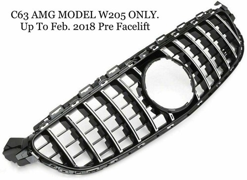 MERCEDES W205 CLASE C AMG 63 PARRILLA GT PANAMERICANA NEGRA/CROMADA C63 SOLAMENTE - Imagen 4 de 5