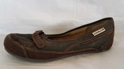 Airwalk Slip On Ballet Flats Brown Vegan Womens M Casual Moc Toe Shoes  Loafers