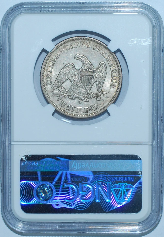 1855 O NGC AU55 With Arrows Seated Liberty Half Dollar - Image 2 of 2