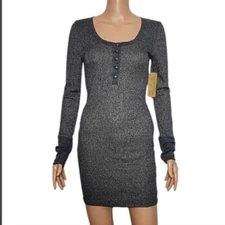 Threads 4 Thought Mini Sweater dress Dark Gray Size XS long sleeve NWT