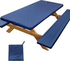 Picnic Table Cover With Bench Covers Portable Table Cloth Built-in Storage Pocke