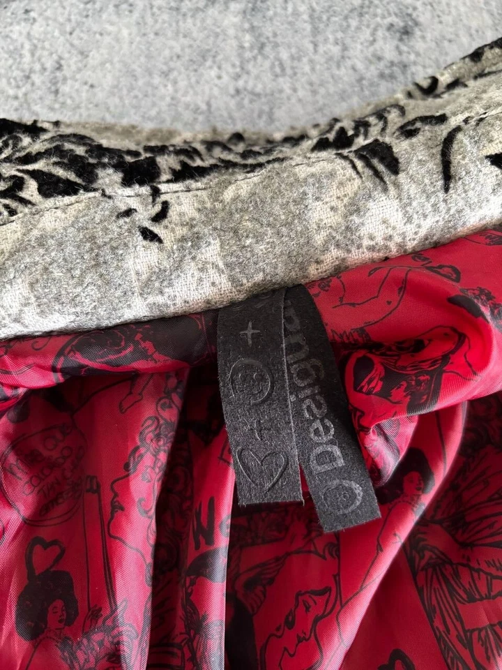 Desigual Womens Long Coat Size 36 Gray Polyester Long Sleeve Button - Image 3 of 4