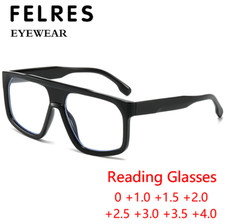 Men Women Square Anti Blue Light Reading Glasses Clear Lens Presbyopic Glasses