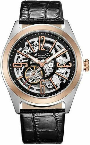 Kenneth Cole Orologio Uomo KC50008003 - Analogico Quarzo, Cassa In Acciaio 42mm, Cinturino Pelle Marrone, Datario, Resistente 100m