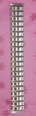 19 mm Speidel Silvertone Goldtone Twist O Flex Watchband - NOS