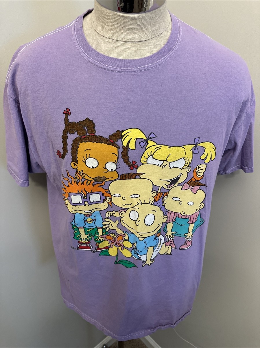Nickelodeon Rugrats Nostalgia Vintage Retro Men's L Purple Graphic Logo  Shirt