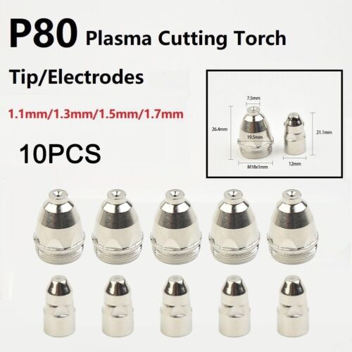 Plasma 5 * Plasmadüse 5 * Plasmaelektrode 10pcs Neu Marke Tipp Ø1.5mm-80a