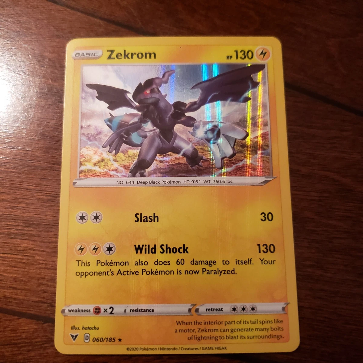 HOLO Zekrom 060/185 NM - RARE Vivid Voltage Pokemon Card - $2 Flat Shipping  