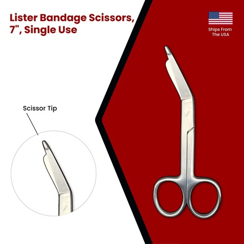 Set of 3 Lister Bandage Scissors, 7", Single Use - Picture 4 of 8
