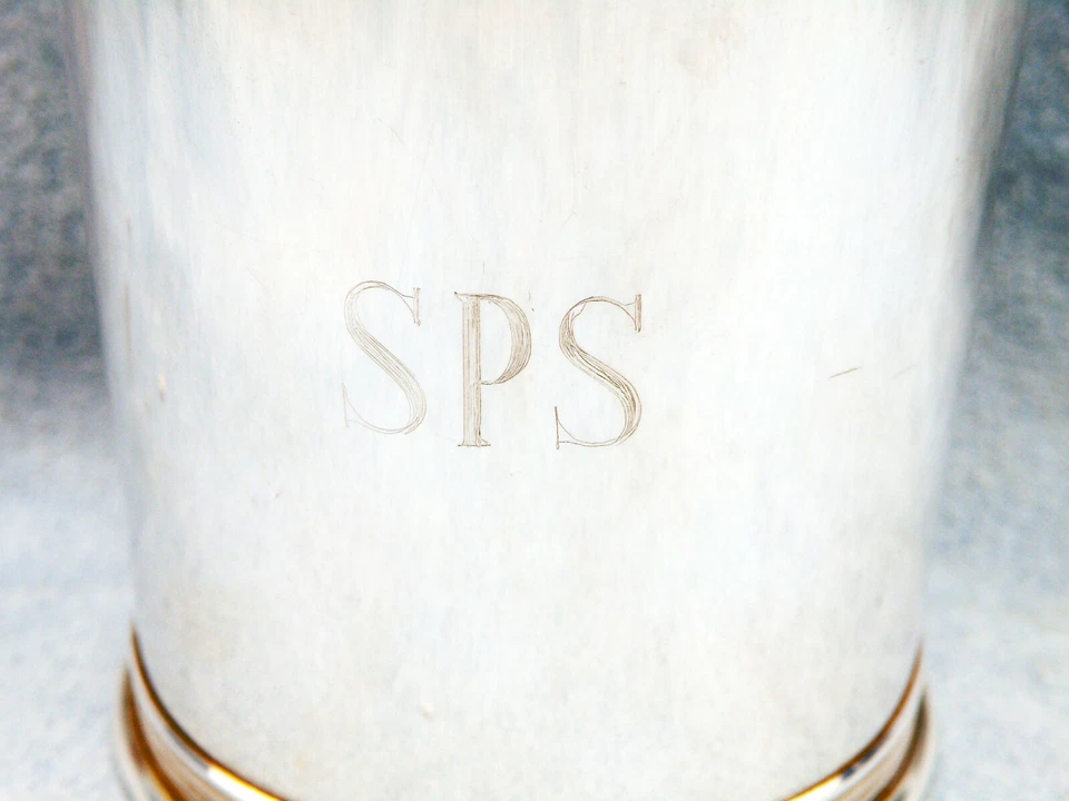 Taza Julep Vintage Rara LUNT Plata Esterlina Como Nueva, con Monograma Foto 2 de 4