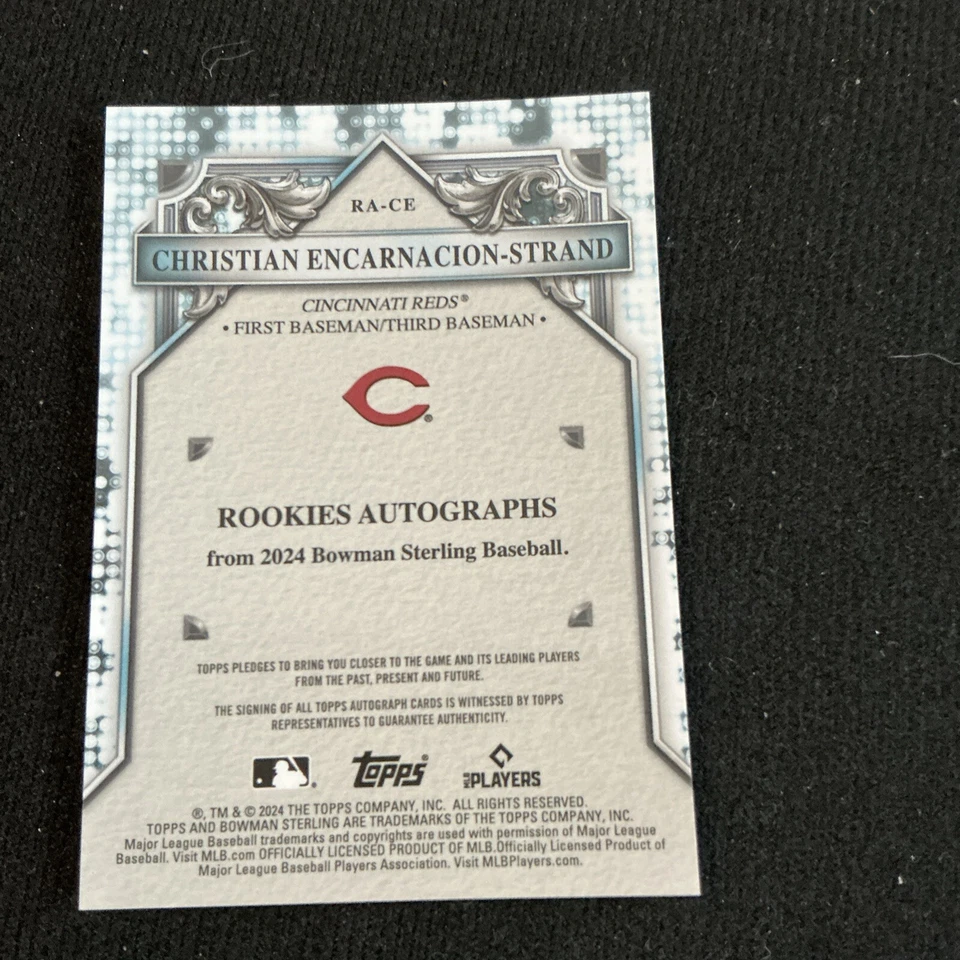 2024 Bowman Sterling Christian Encarnacion-Strand Auto Speckle Refractor #13/99 - Image 2 of 2