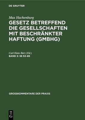 53-85 by Carl Hans Barz (German) Hardcover Book