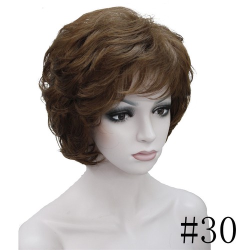 Women's Wigs Black/Brown Natural Short Curly Hair Synthetic Wig 18 Color - Picture 10 of 30