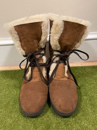 Women's Cloud Nine Rosalita Sheepskin Boots Chestnut Size 10 - Picture 4 of 13