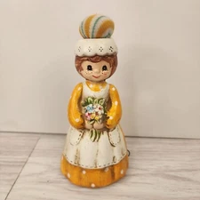Vintage Girl Figurine Pin Cushion / Tape Measure Japan Josef Originals