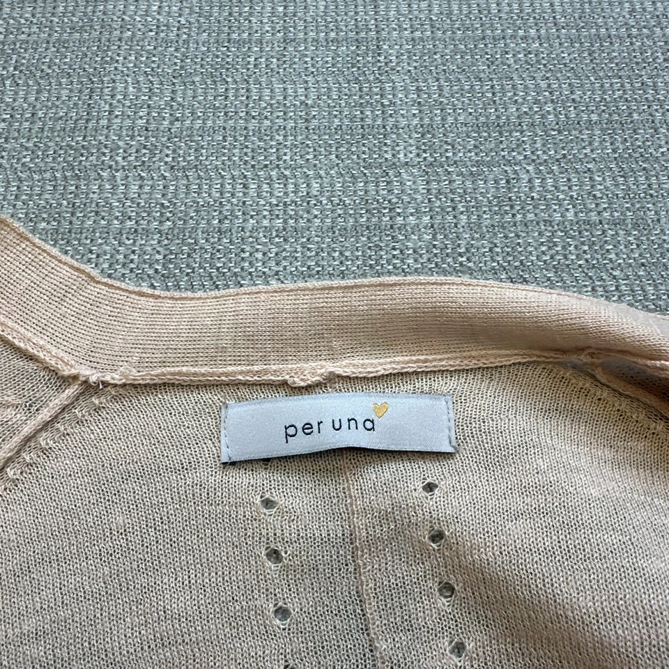 Boho Cardigan Sweater Womens 16 Linen Blend Long Lightweight Blush Pink - Image 2 of 4